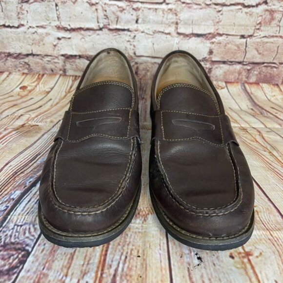 Sperry Topsiders Men's Brown Leather Slip On Loafers Sz 10.5 - Picture 2 of 8